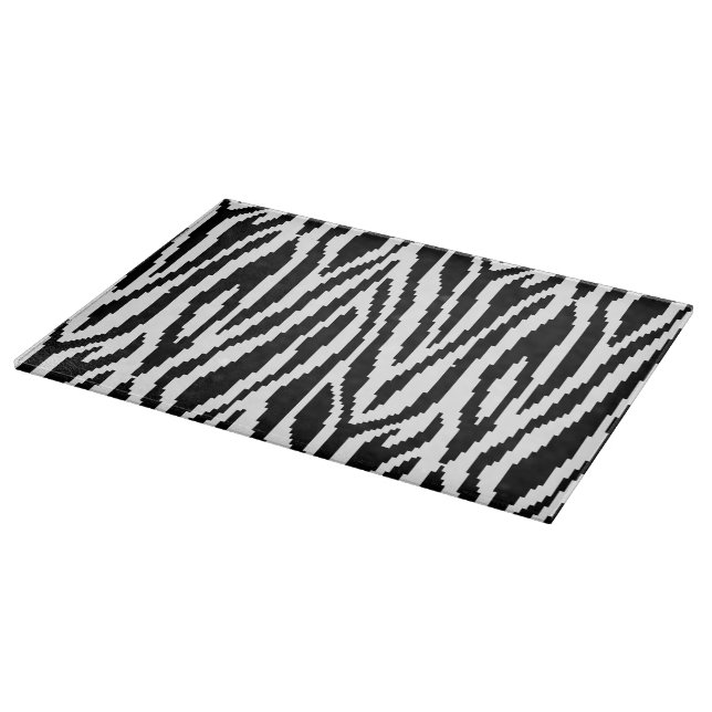 8 Bit Pixel Zebra Print Design Pattern Cutting Board (Corner)