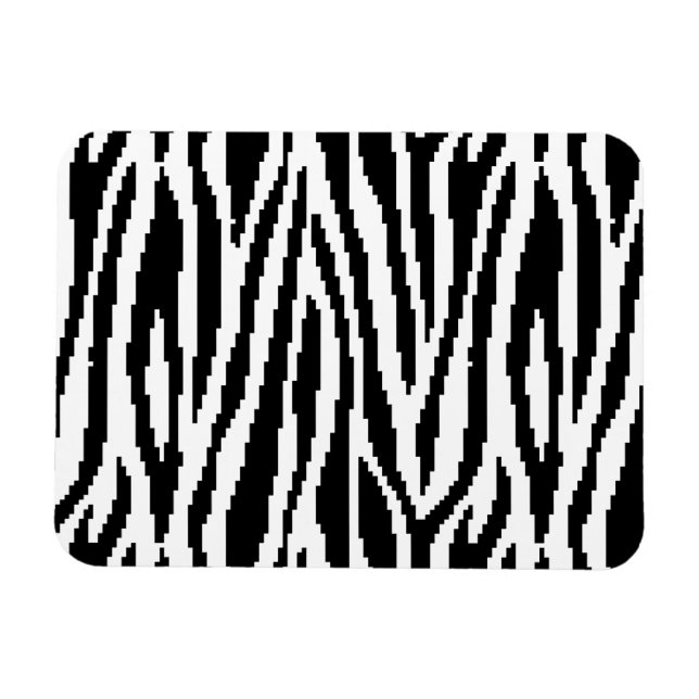 8 Bit Pixel Zebra Print Design Pattern Magnet (Horizontal)