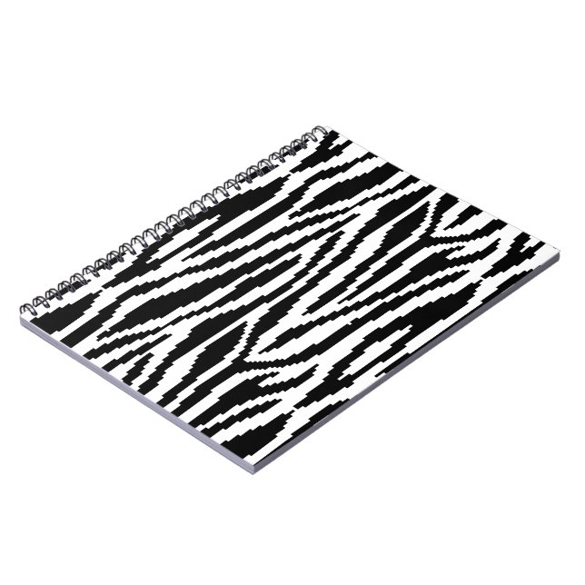 8 Bit Pixel Zebra Print Design Pattern Notebook (Left Side)