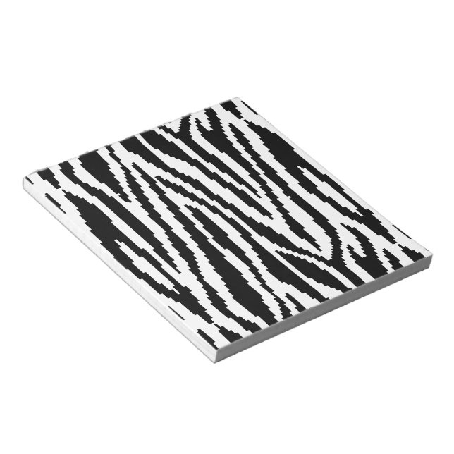 8 Bit Pixel Zebra Print Design Pattern Notepad (Angled)