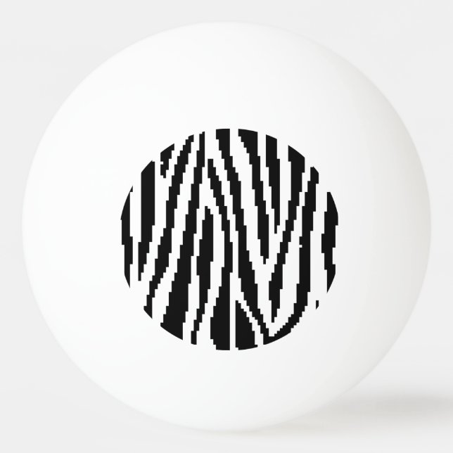 8 Bit Pixel Zebra Print Design Pattern Ping Pong Ball (Front)