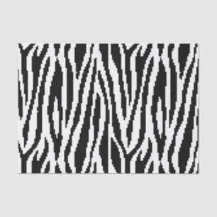 8 Bit Pixel Zebra Print Design Pattern Tissue Paper