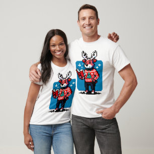 8-Bit Reindeer Reader: Christmas Joy T-Shirt