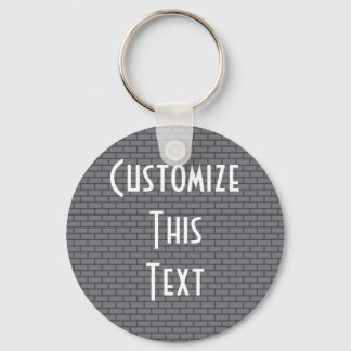 8-Bit Retro Brick, Grey Keychain