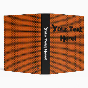8-Bit Retro Brick, Orange Binder