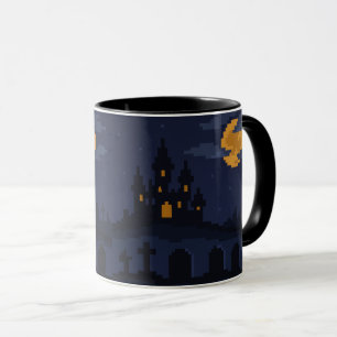 8-bit Retro Haunted Castle Mug