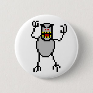 8-bit Retro Ski Free Yeti 2 Inch Round Button