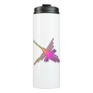 8 Bit Retro Video Game Nazca Lines Hummingbird Thermal Tumbler