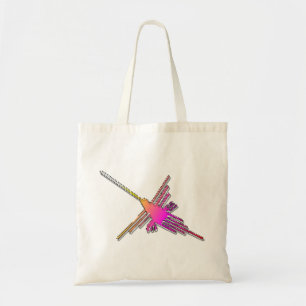 8 Bit Retro Video Game Nazca Lines Hummingbird Tote Bag