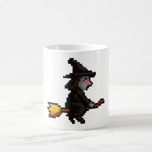 8-bit Retro Witch Coffee Mug