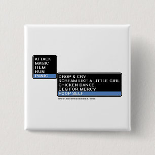 8 Bit RPG Battle Menu 2 Inch Square Button
