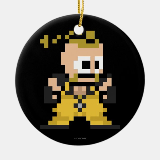 8-Bit Rufus Ceramic Ornament (Front)