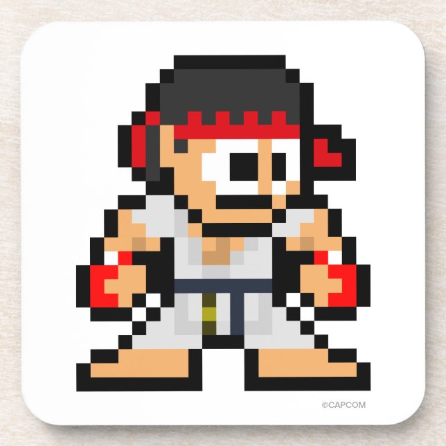 8-Bit Ryu Coaster (Front)