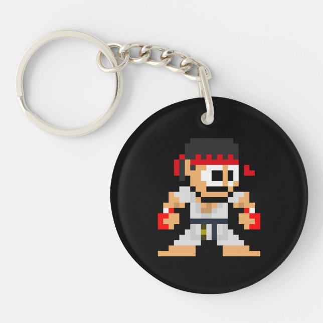 8-Bit Ryu Keychain (Front)