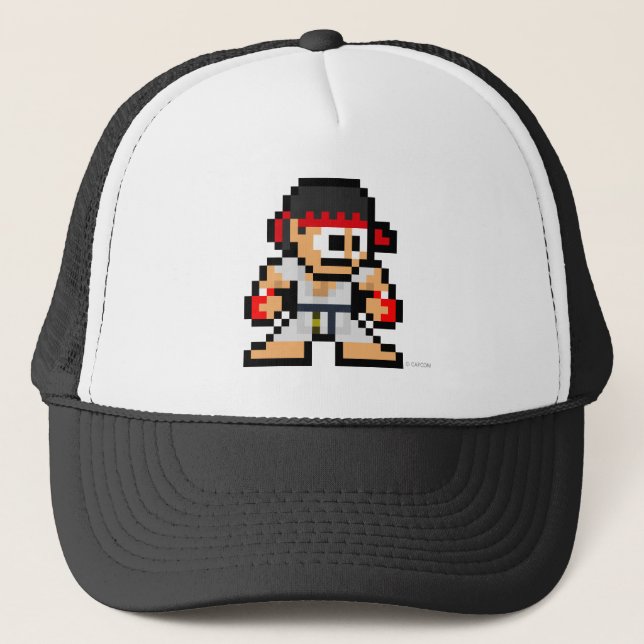 8-Bit Ryu Trucker Hat (Front)