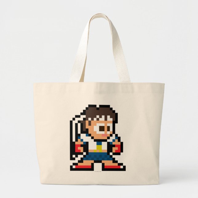 8-Bit Sakura Large Tote Bag (Front)