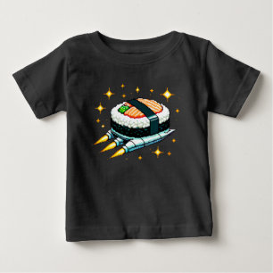 8-Bit Space Sushi Adventure - Cosmic Cuisine Art Baby T-Shirt