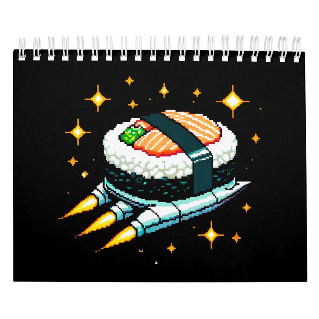 8-Bit Space Sushi Adventure - Cosmic Cuisine Art Calendar (Cover)