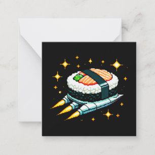 8-Bit Space Sushi Adventure - Cosmic Cuisine Art Card