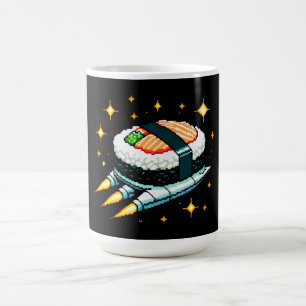 8-Bit Space Sushi Adventure - Cosmic Cuisine Art Coffee Mug
