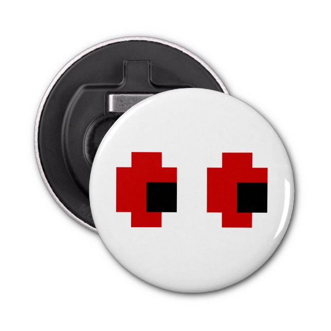 8 Bit Spooky Red Eyes Bottle Opener (Front)