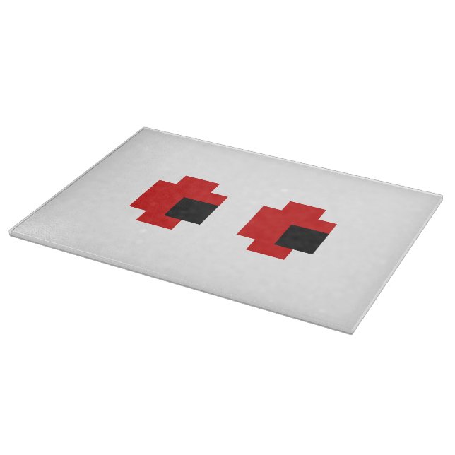 8 Bit Spooky Red Eyes Cutting Board (Corner)