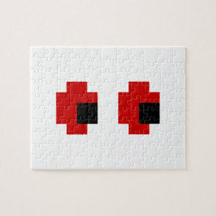 8 Bit Spooky Red Eyes Jigsaw Puzzle
