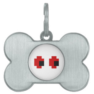 8 Bit Spooky Red Eyes Pet Tag