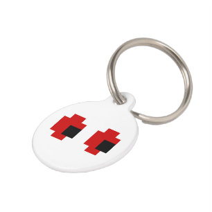 8 Bit Spooky Red Eyes Pet Tag
