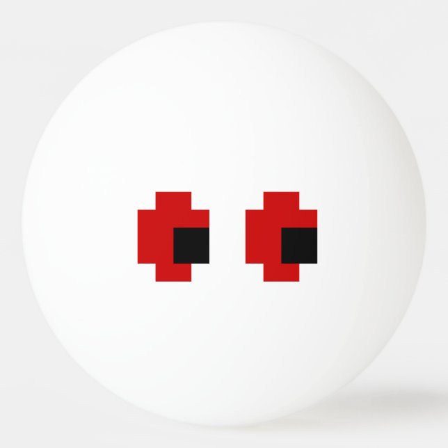 8 Bit Spooky Red Eyes Ping Pong Ball (Front)