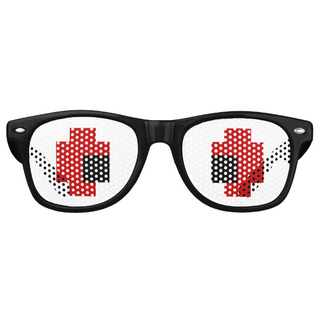 8 Bit Spooky Red Eyes Retro Sunglasses (Front)