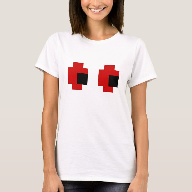 8 Bit Spooky Red Eyes T-Shirt (Front)