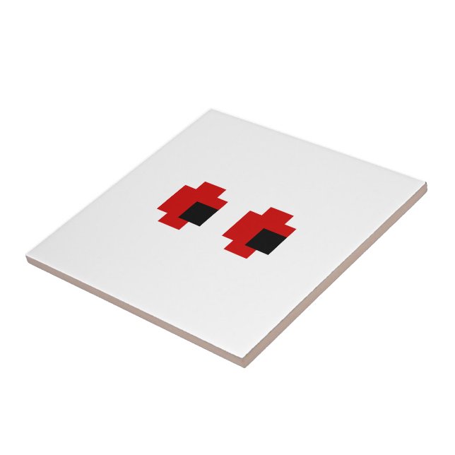 8 Bit Spooky Red Eyes Tile (Side)
