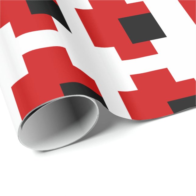 8 Bit Spooky Red Eyes Wrapping Paper (Roll Corner)