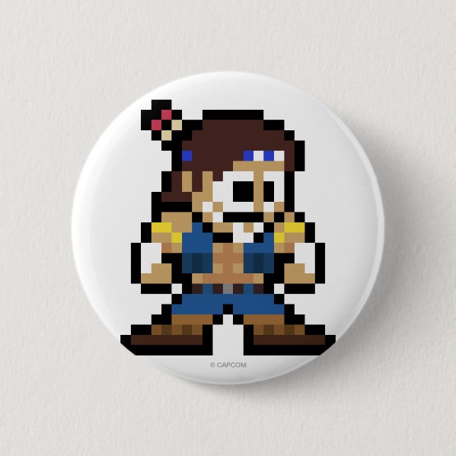 8-Bit T. Hawk 2 Inch Round Button (Front)