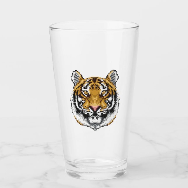 8 Bit Tiger Glass (Front)