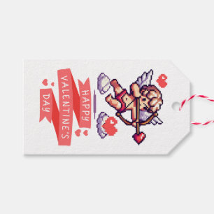 8 bit Valentine's Day classic/vintage Cupid Gift Tags