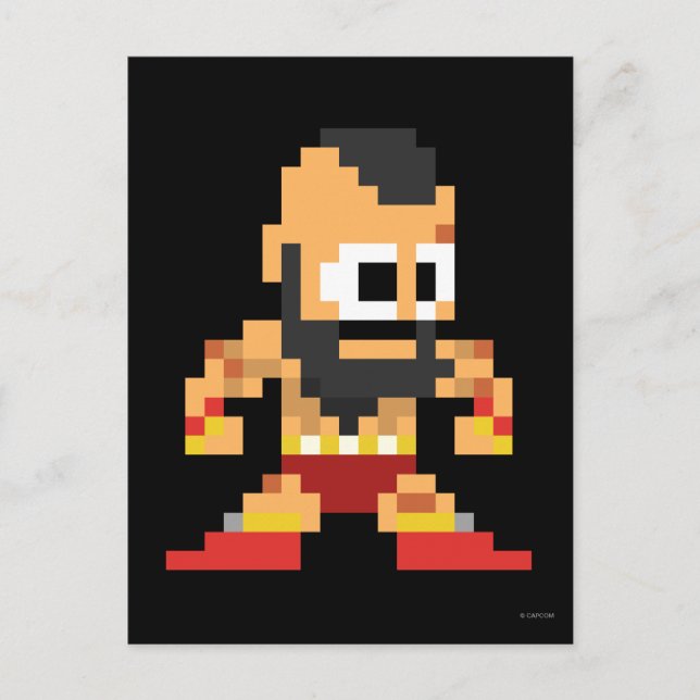 8-Bit Zangief Postcard (Front)