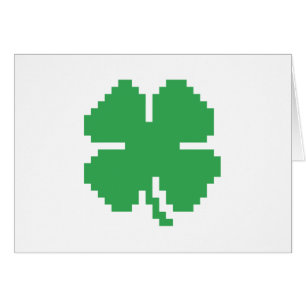 8 bits Pixel Lucky Four Leaf Clocher