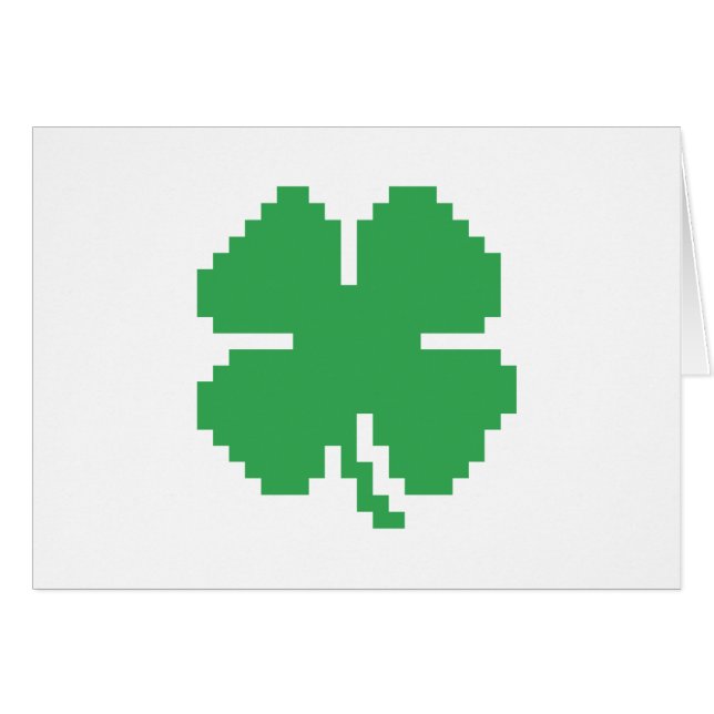 8 bits Pixel Lucky Four Leaf Clocher (Devant horizontal)