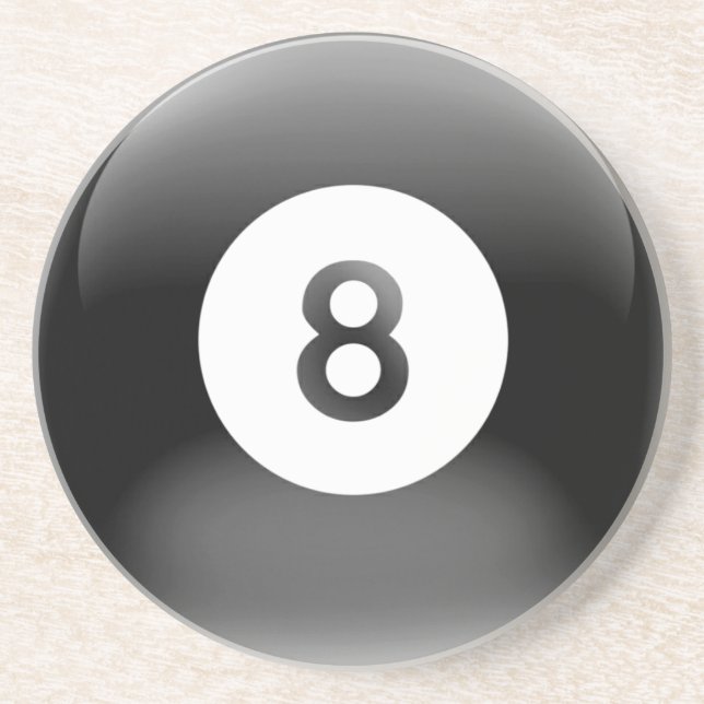 8 Black Ball Billiard Dessous de verre (Devant)