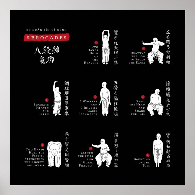 8 Brocades Ba Duan Jin QiGong Poster (Front)