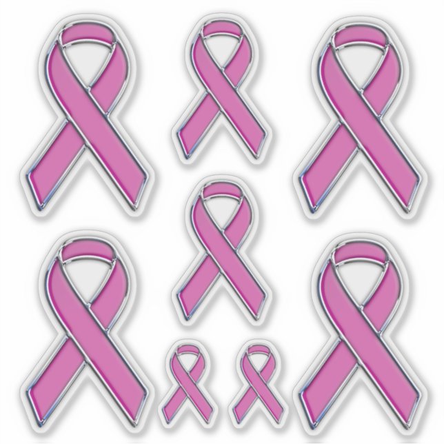 8 Chrome Style Print Pink Ribbon Awareness (Front)