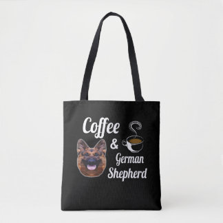 8 Coffe And German Shepherd Tote Bag