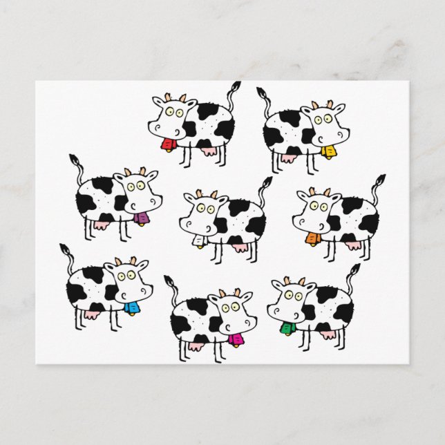8 Cow Woman Postcard (Front)