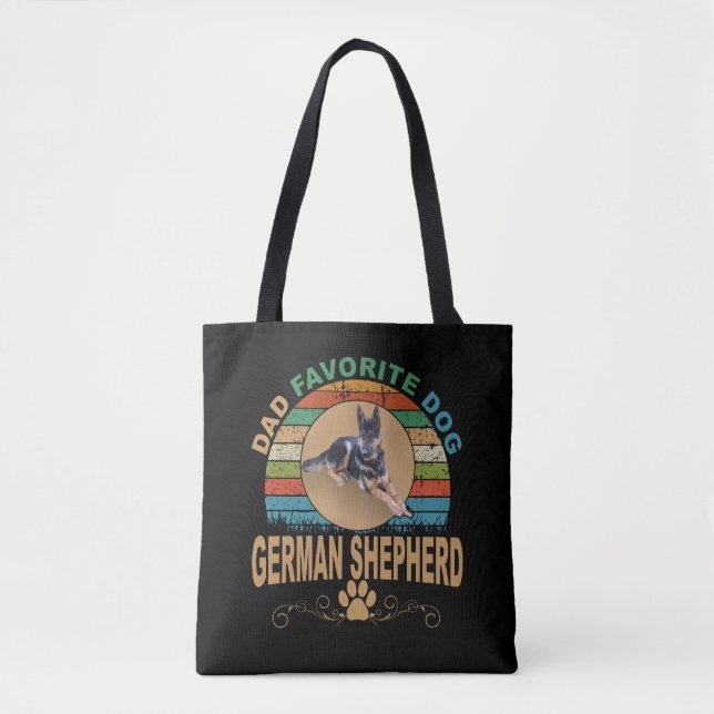8 Dad Favourite Dog German Shepherd Tote Bag (Front)