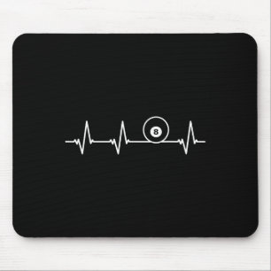 8 Eight Ball Heartbeat Shirt Funny Billiard Gift  Mouse Pad