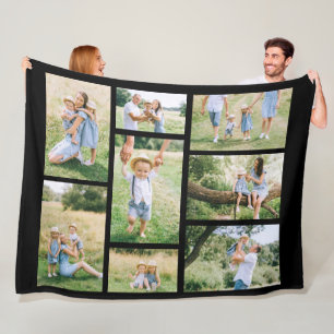 8 Family Photo Collage Create Your Own Fleece Blanket