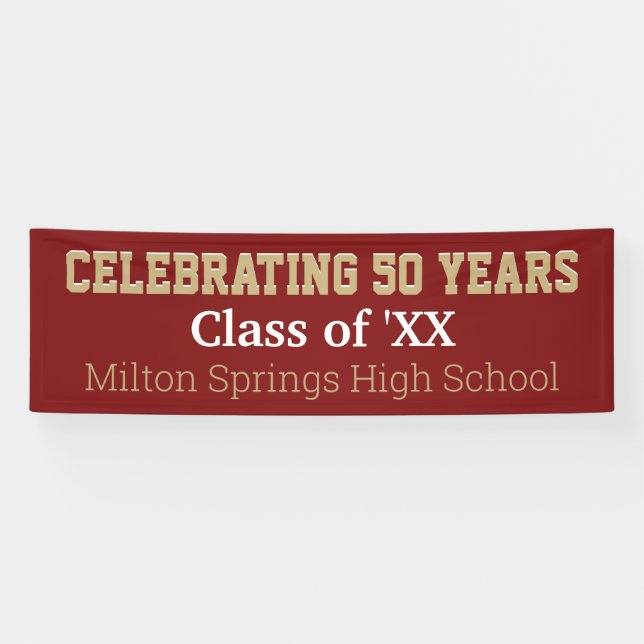 8 ft long! Celebrate 50 yrs reunion banner (Horizontal)