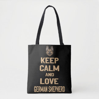 8 Keep Calm And Love German Shepherd Tote Bag